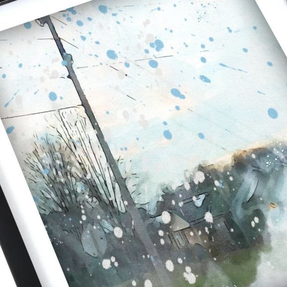 COPY - Framed‎ Watercolor forest  wall art - Picture 3 of 4